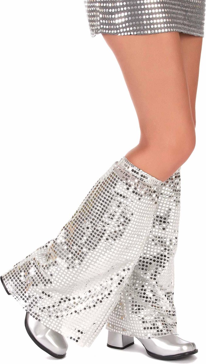 PARTY PLAY - zilverkleurige disco beenwarmers voor volwassenen - Accessoires > Schoenen > Laarzen